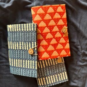 Lot of 3 beautiful Pier One blue, peach blank NOTEBOOK JOURNAL SKETCHPAD. NWOT